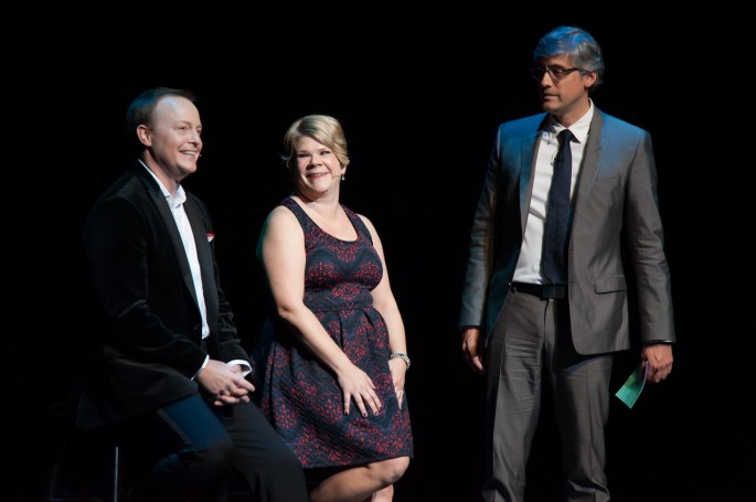 Segerstrom Center - Into the Woods Reunion - Ben Wright, Danielle Ferland, Mo Rocca - by Doug GIfford (2)
